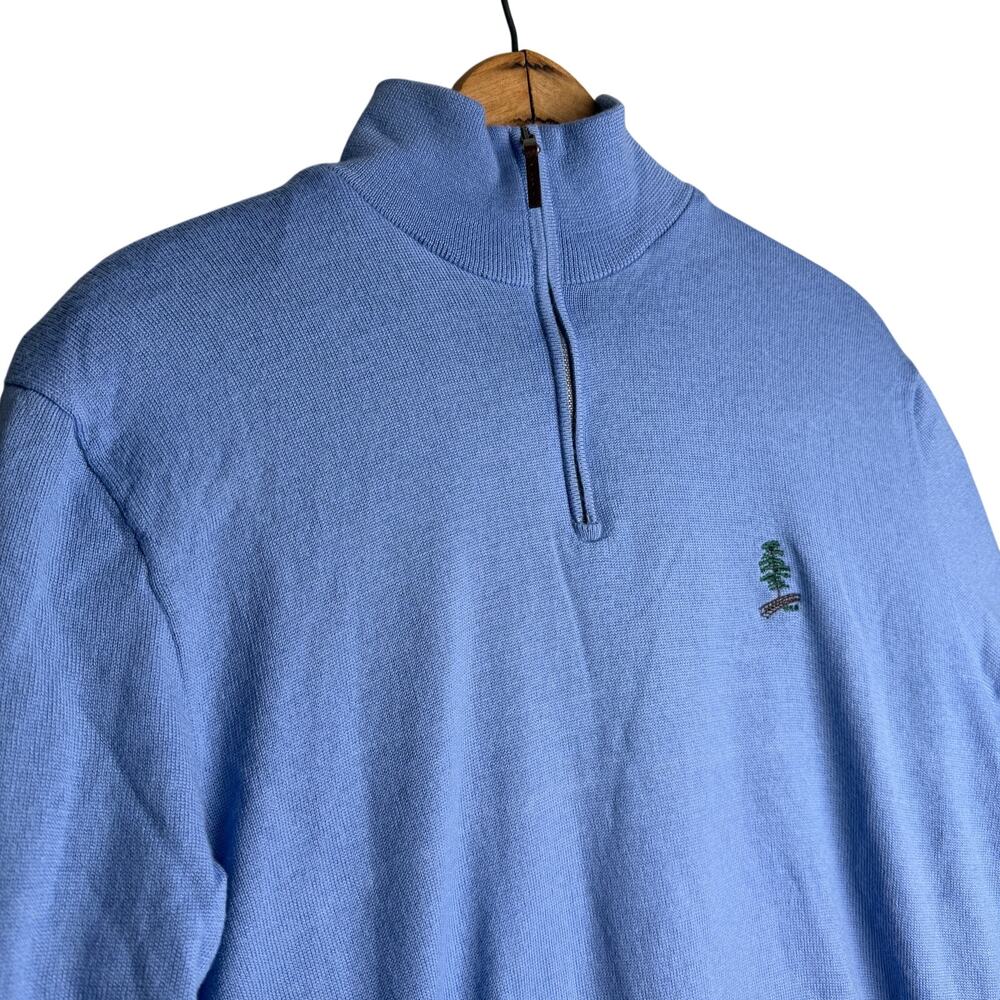 Polo Golf Ralph Lauren Quarter Zip  Mens‎ M Blue Merino Wool polyester Sweater